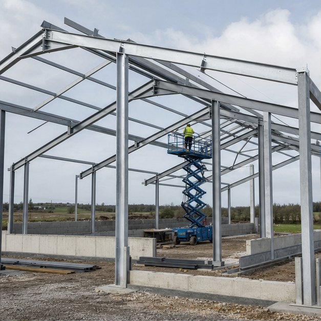 Steel-frame construction project